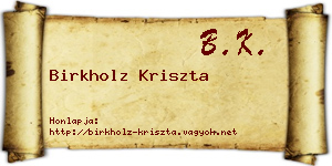 Birkholz Kriszta névjegykártya
